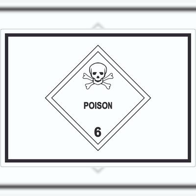 HB-Druck Aufkleber Giftige Stoffe Symbol Poison Totenkopf A8 (52x74mm)