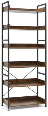 1/2 pcs Bookshelf Display Shelves Storage Rack Metal Frame w/ Hooks