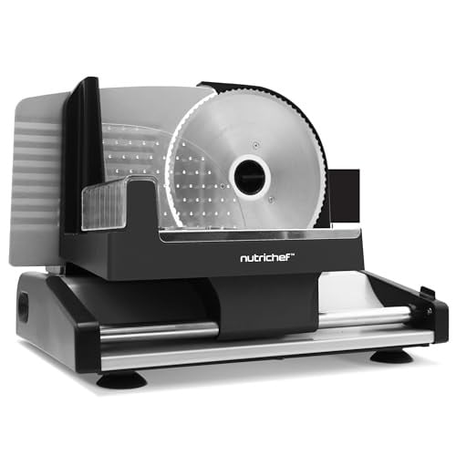 NutriChef Elektrische Vleessnijder en Broodsnijmachine - 200W - Zwart