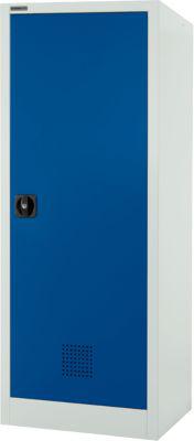 Schäfer Shop Select Umweltschrank, B 600 x T 500 x H 1585 mm, 2 Wannen à 11 Liter + WHG‑Wanne 7 Liter, lichtgrau/enzianblau