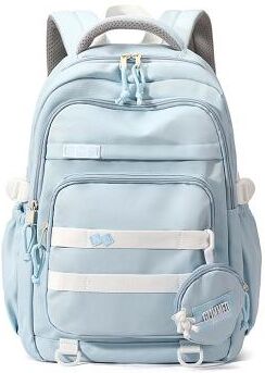LightInthebox Unisex waterproof school bag, Large capacity multi-compartment school bag, Cute design, Lightweight student school bag, Suitable for middle school and daily use
