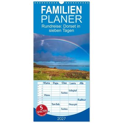 Familienplaner 2027 - Rundreise: Dorset in sieben Tagen mit 5 Spalten (Wandkalender, 21 x 45 cm) CALVENDO