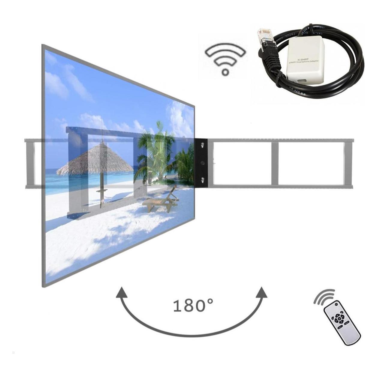 MonLines mySwing MSM12 elektrischer TV Wandhalter mit WLAN Adapter bis 75 Zoll (Wand, 40 kg) (47707580)