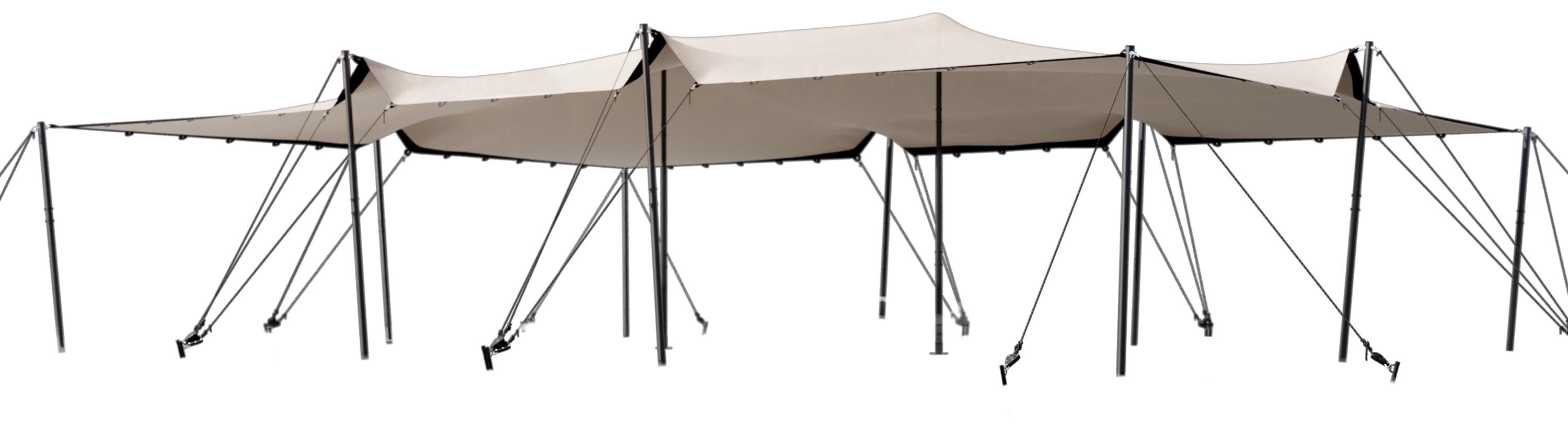 TOOLPORT Professional Stretchzelt 7,5x10m mit Aluminiumgestänge wasserdicht für Events