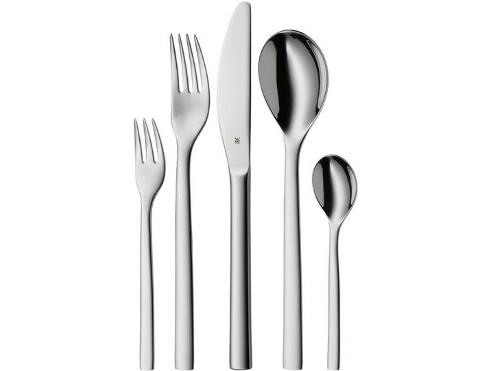 WMF Besteck-Set Atria (30-tlg), 6 Personen, Cromargan® Edelstahl Rostfrei 18/10, poliert, mit soliden Monobloc Tafelmessern