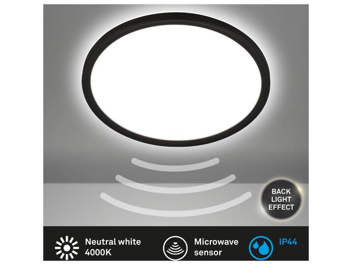 Deckenlampe Telefunken Kunststoff schwarz D 29cm 18W LED - LED - Lichtfarbe: Helles Neutralweiss - Deckenlampe- LED Energiesparlampe