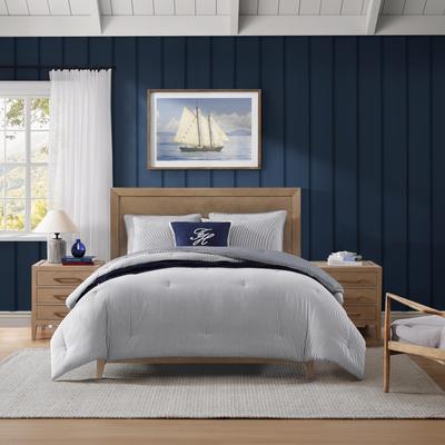 Tommy Hilfiger Sandbar Stripe Cotton Reversible Blue Comforter Set