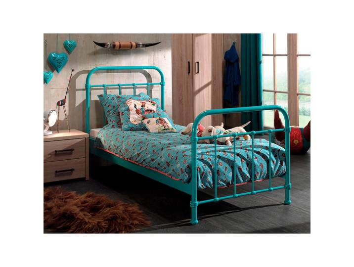 Vipack Kinder-/Juniorbett, Türkis, Metall, 90x200 cm, Kinderzimmer & Jugendzimmer, Kindermöbel, Kinderbetten