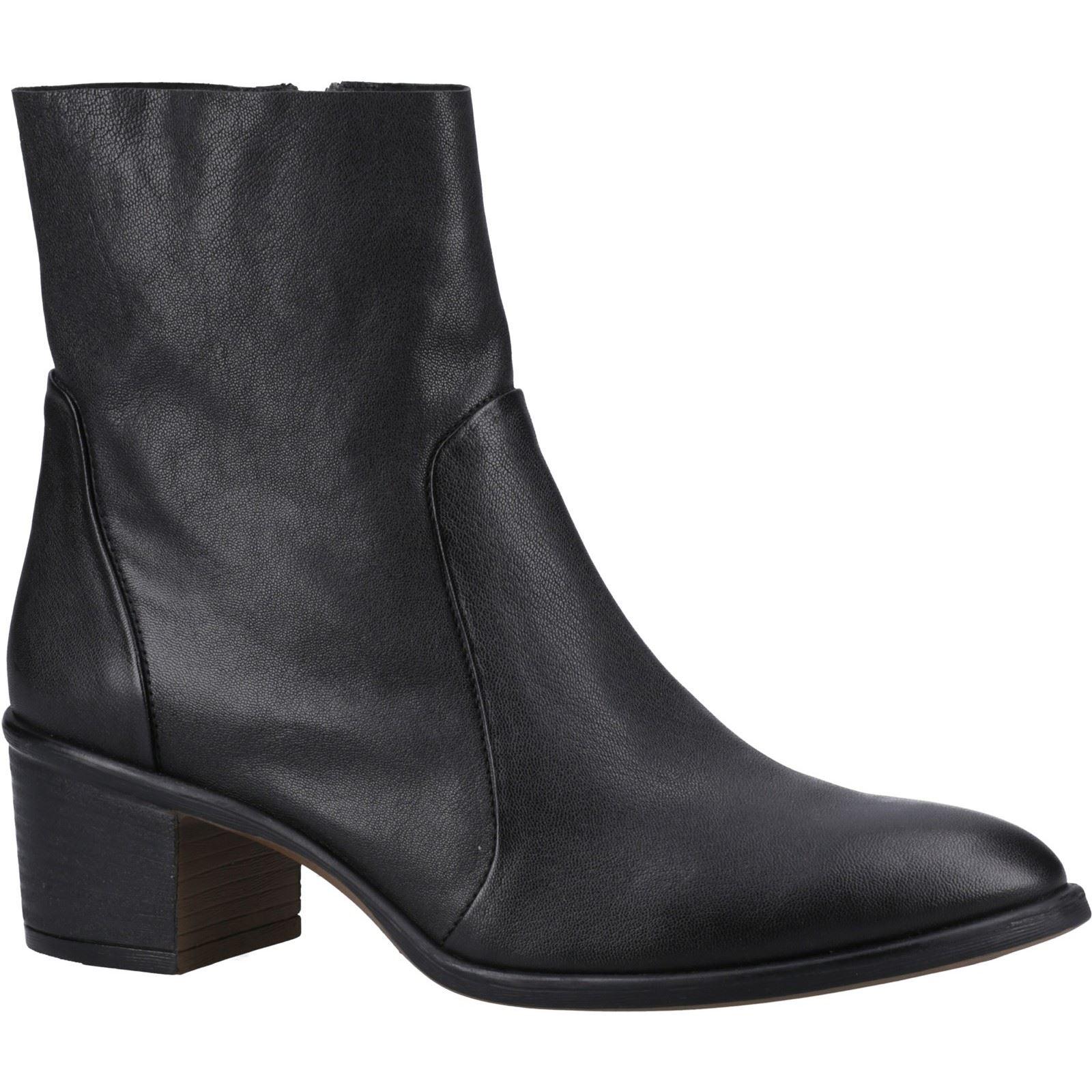 Hush Puppies Winona Damen Schwarze Lederstiefel