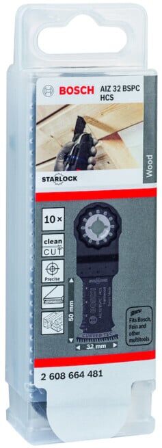 BOSCH Starlock Lame de scie plongeante BiM AIZ 32 BSPC, 10 pièces (2608664481)