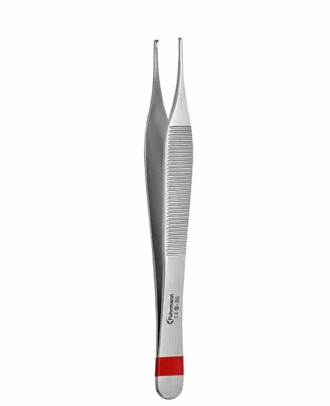 Fuhrmann GmbH Einmal-Pinzetten Chirurgisch Micro Adson, 12,0 cm, Metall, einzeln verpackt steril 25 Stück 360002-3