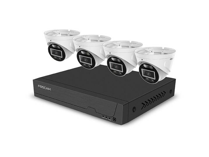 Foscam FNA108E-T4-2T LAN IP-UEberwachungskamera-Set 8-Kanal mit 4 Kameras