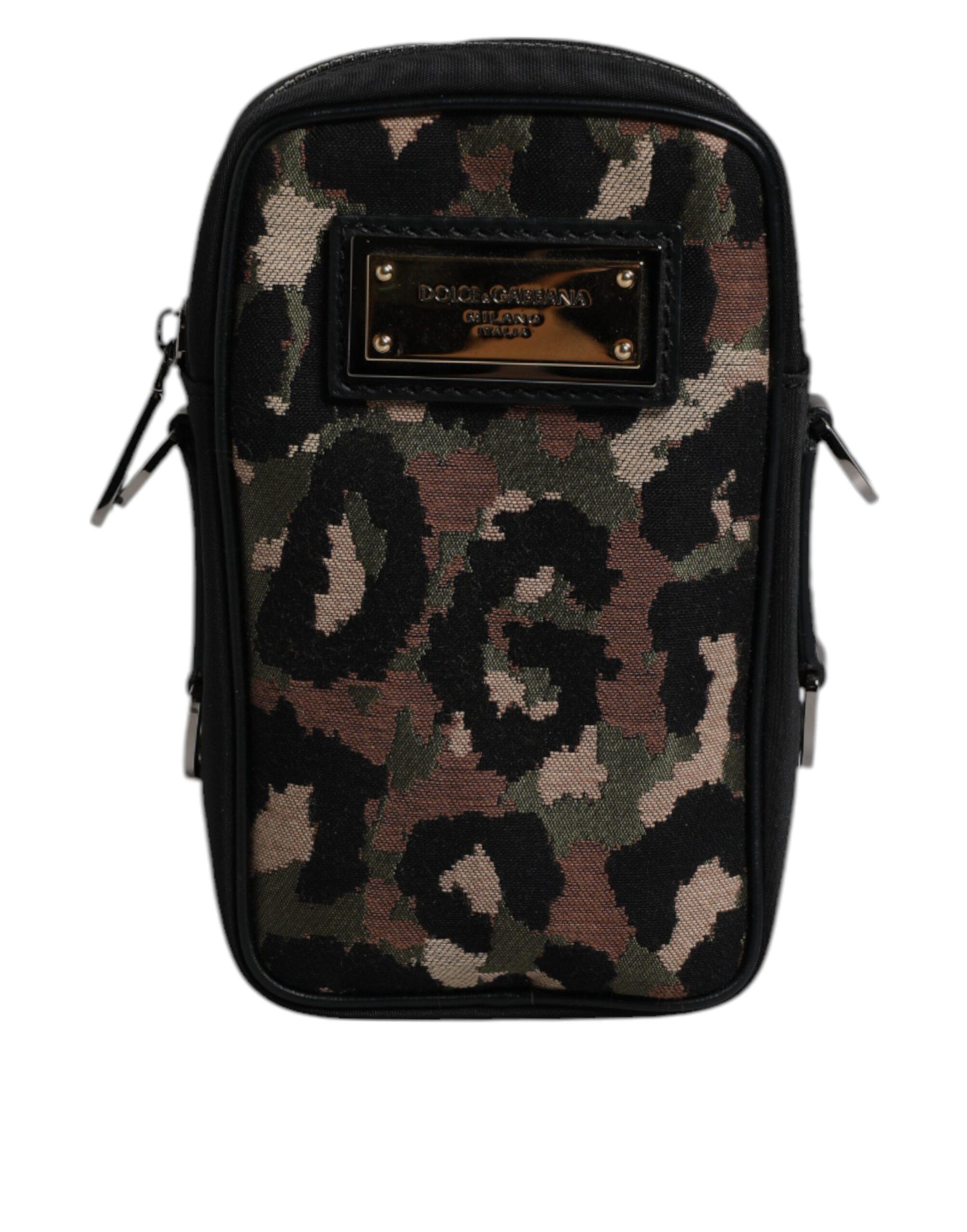 Multicolor Luipaard Jacquard Logo Plaque Nekriem Tas