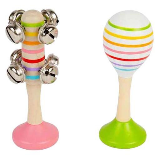 Bigjigs Musik-Shaker aus Holz, 2 Stk. (BJ37069-ZLUT-RUZ)