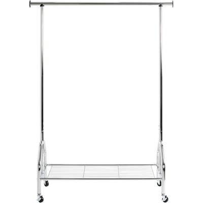 Garderobenständer HAKU "Garderobe, Garderobenständer, Kleiderständer auf Rollen, Kleiderwagen", grau (silber), B:120cm H:165cm T:50cm, Metall, Stahl, Garderobenständer, rechteckig - aus Metall Silber - B/T/H 120/50/165 cm