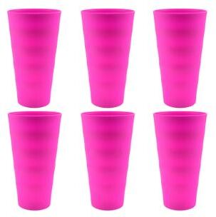 ybm home Break-Resistant Plastic Cups 18oz, Reusable Design