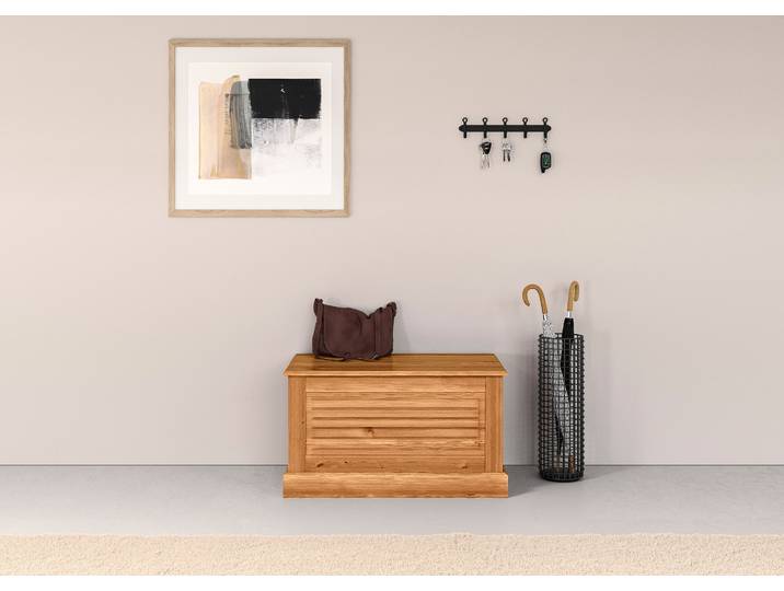 Sitztruhe GOODPRODUCT Liotta , beige (natur gebeizt, gewachst), B:80cm H:45cm T:45cm, Massivholz, Sitzbänke, Sitztruhe, Truhe mit Stauraum