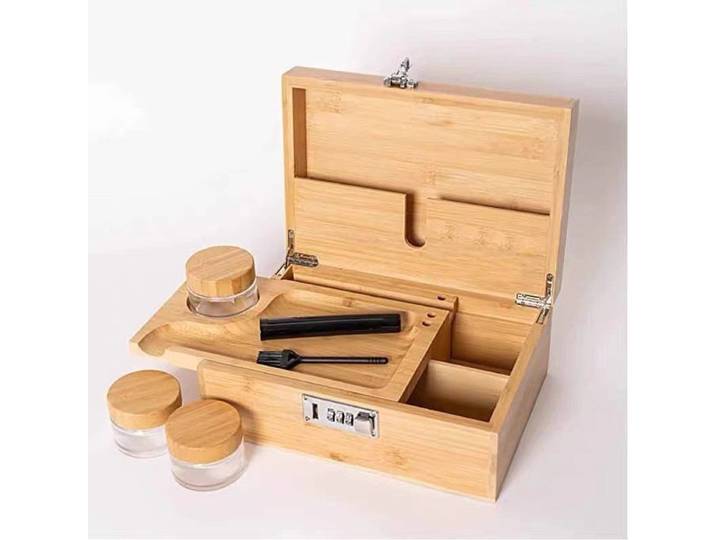 Boîte de rangement en bois, boîte à cigares en bois, boîte de rangement de cigares, humidificateur de bureau avec serrure à combinaison, cadeaux pour hommes et maison