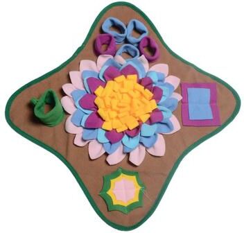 Uplift Essentials Interactive Dog Snuffle Mat And Puzzle Feeder brown