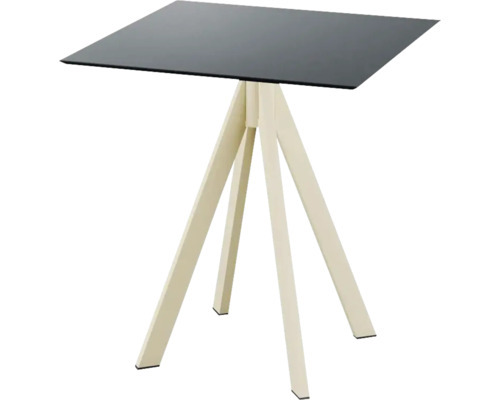 Infinity Terrassentisch Sand gestell + Schwarz HPL 70x70 cm