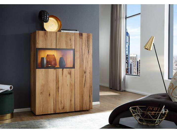 Highboard Wild-/Zerreiche 99x43x138 natur geölt FRANKFURT #116