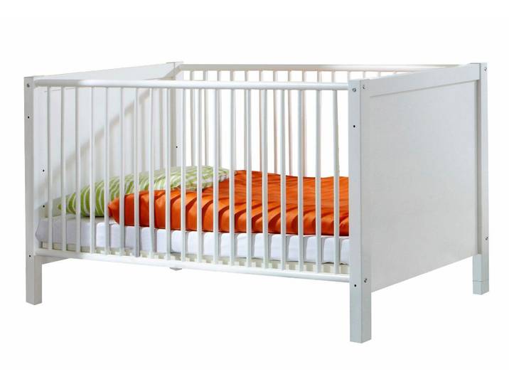 Babybett WIMEX Helsingborg , weiss (alpinweiß), B:74cm H:77cm L:150cm, Holzwerkstoff, Babybetten, Babybett