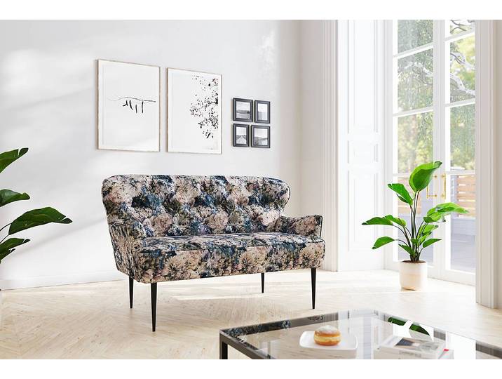 2-Sitzer Sofa Lodging Multicolor Microfaser Flora 153 x 97 x 87cm Landhaus
