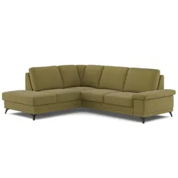 COTTA Ecksofa mit Funktion Boom Stoff Grün Olive