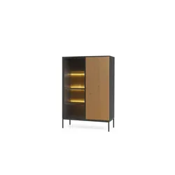 Vitrine   ¦ schwarz ¦ Maße (cm): B: 104 H: 166