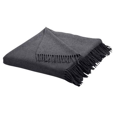 Plaid OTTO HOME "Mila", grau (anthrazit), B:130cm L:170cm, Schurwolle, Wohndecken, aus 100% Schurwolle, Kuscheldecke
