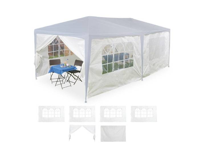 Relaxdays Weiße Pavillon Seitenteile im 6er Set