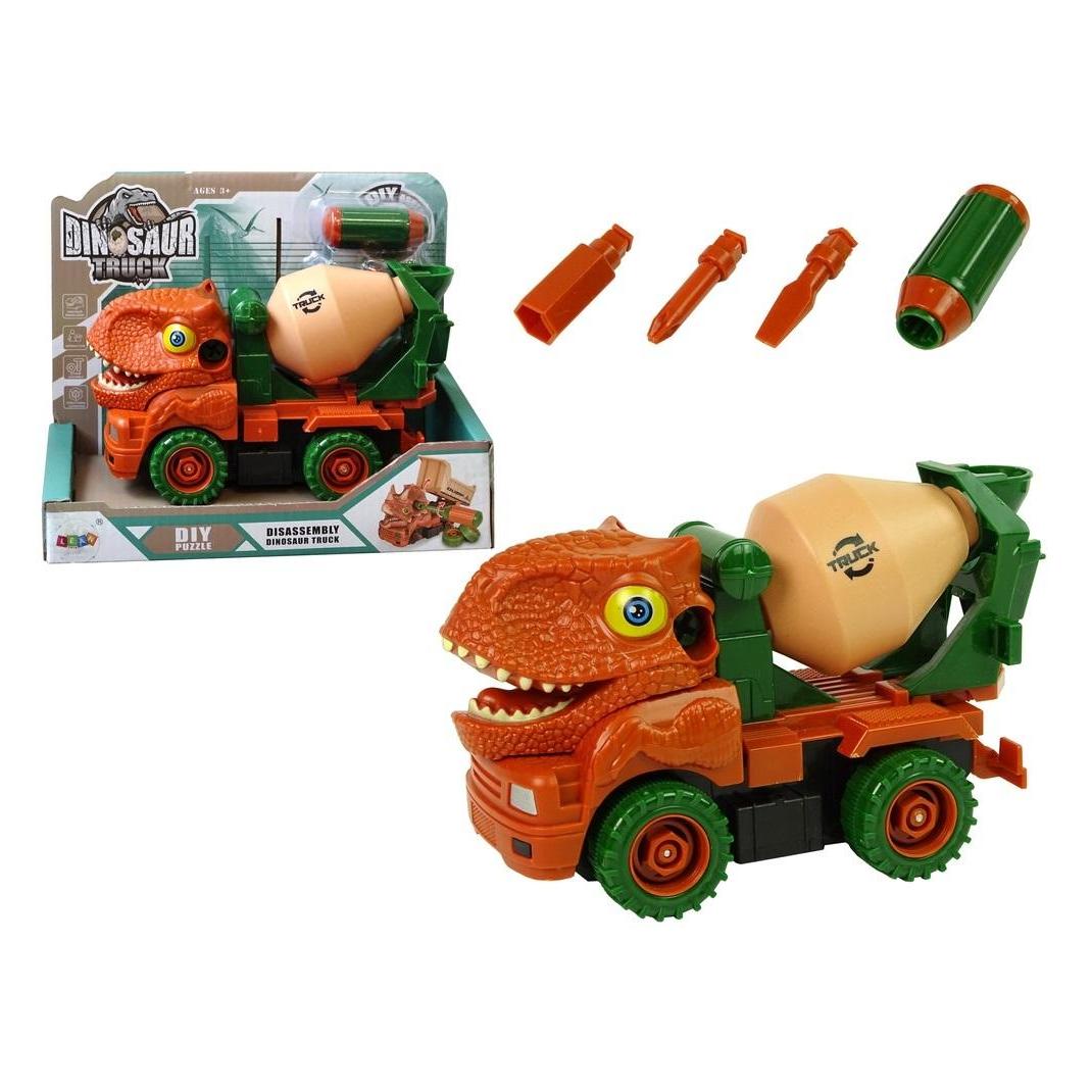 Lean Toys Dinosaurier-Betonmischer zum Zerlegen, orange (41308281)