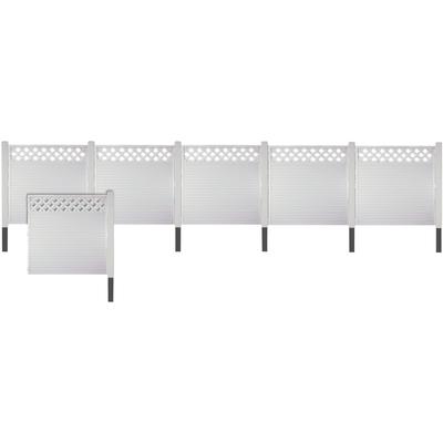 Sichtschutzelement TETZNER & JENTZSCH "LANGLEY 4", weiß, H:180cm, Aluminium, Polyvinylchlorid (PVC), Zaunelemente, Nie wieder streichen. Weiße PVC-Kunststoffzäune