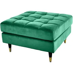 riess-ambiente Hocker COZY VELVET - 80cm smaragdgrün Samt goldene Füße