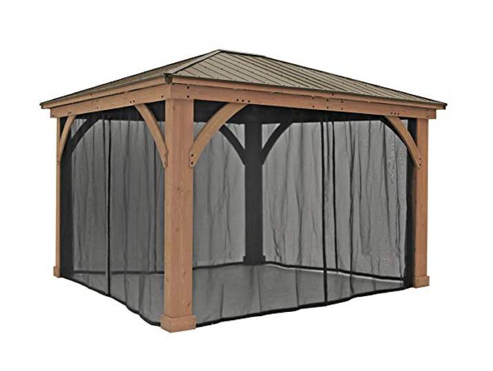 Westmann Moskitonetz für Pavillon Devon 12x14, 4 Seitenteile, Schwarz