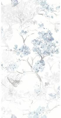 RoomMates Blue & White Spring Cherry Blossoms Peel and Stick Wallpaper