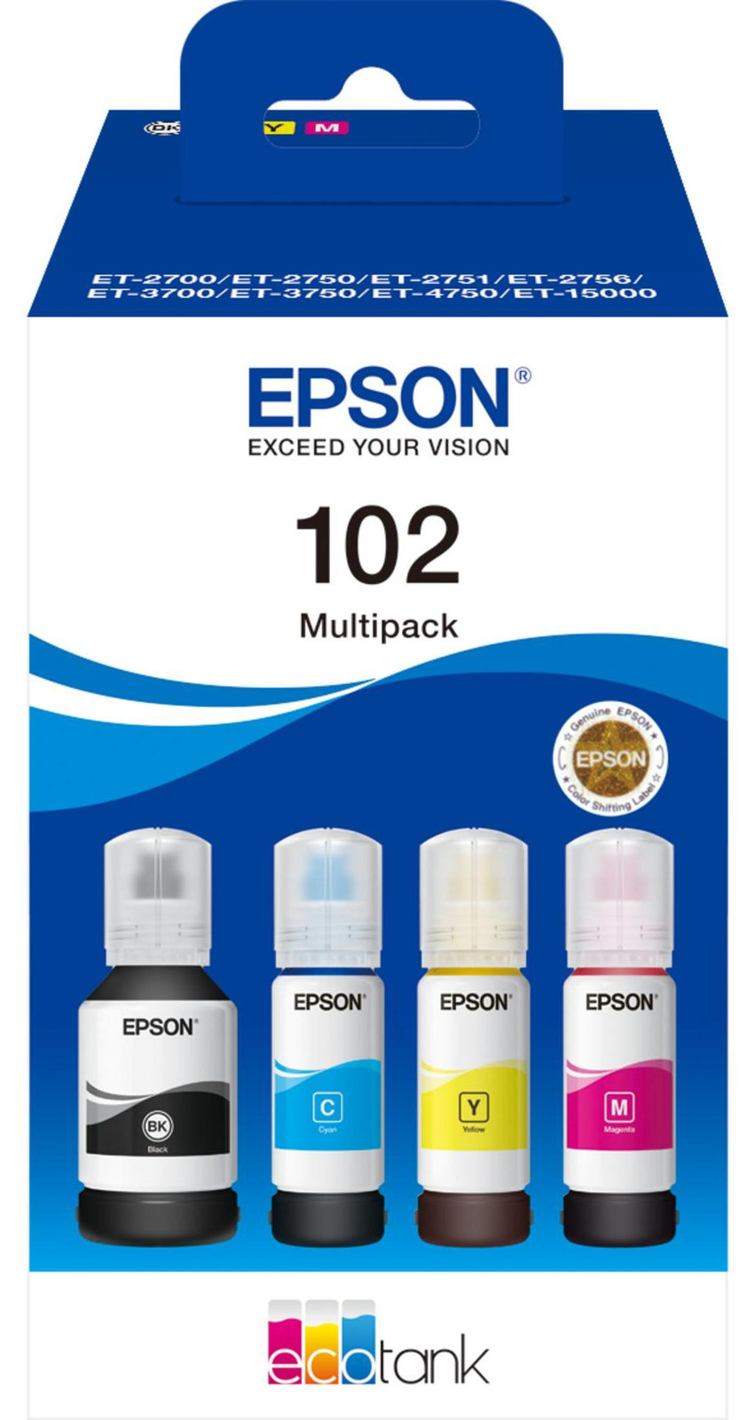 Epson EcoTank 102 inktcartridges 4 kleuren set