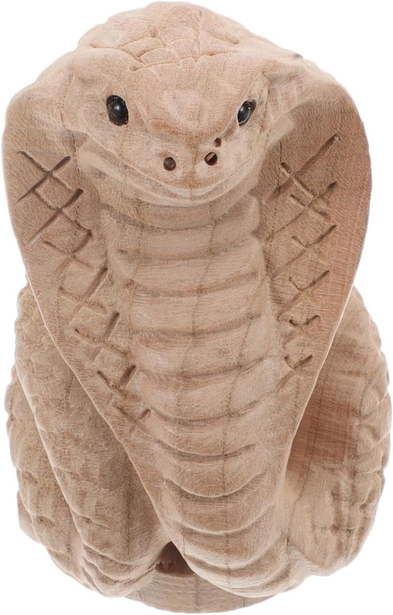 Handgesneden houten beeldje van een Chinees dier in beige, lengte: 8 cm