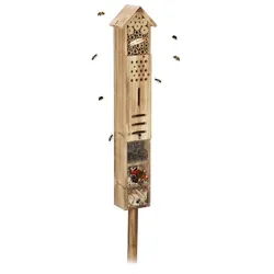 Relaxdays Insektenhotel mit Ständer Hellbraun