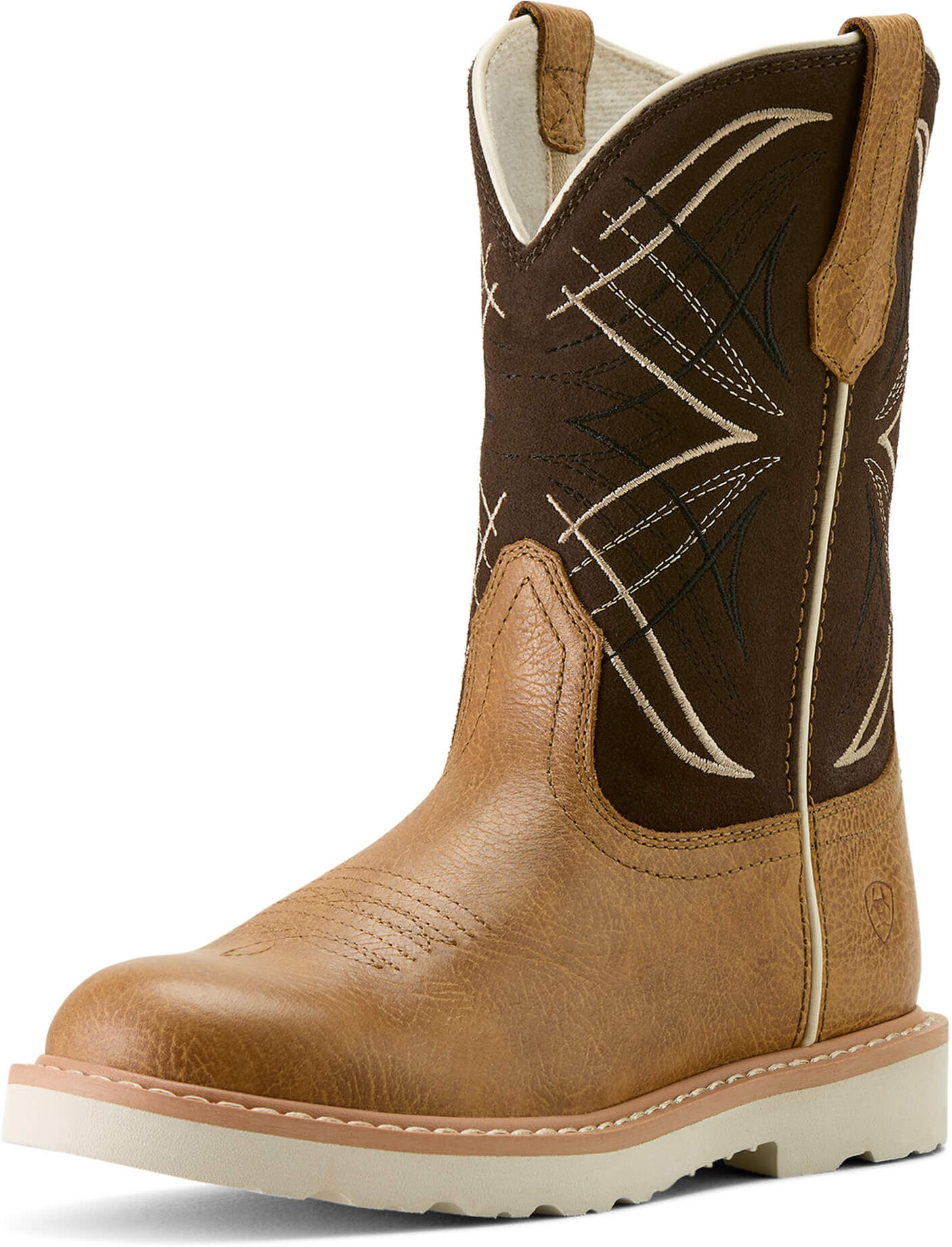 Kid's Activate Round Toe Western Boots in Cottage Aged Bark Suede, Size: 11.5 K B / Medium by Ariat