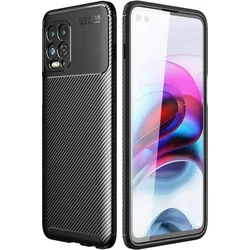 Screenguard Motorola Moto G100 Hülle Carbon Design TPU Case (Motorola Moto G100), Smartphone Hülle, Schwarz