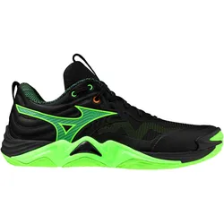 Mizuno, Unisex, Hallenschuhe, Wave Momentum Elite (41), Schwarz, Orange, Grün