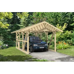 Skan Holz Schwarzwald Einzel 424x600cm Dachlattung unbehandelt ohne Rückwand Holzcarport