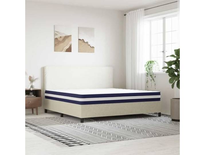 TUERYAFEK Taschenfederkernmatratze Mittelfest 200x200 cm 7 Liegezonen, atmungsaktiver Bezug, abnehmbarer Reißverschluss, waschbar bei 40 Grad
