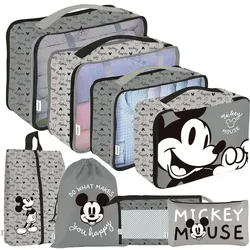 Arditex MICKEY - Organisateurs de Bagage - 8pc., Packsack, Weiss, Schwarz, Grau, Mehrfarbig