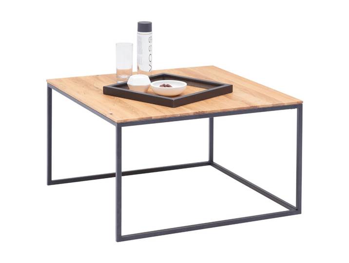 Johann Jakob Couchtisch, Schwarz, Buche, Holz, Metall, Buche, massiv, quadratisch, eckig, 70x42x70 cm, Wohnzimmer, Wohnzimmertische, Couchtische, Couchtische Metall