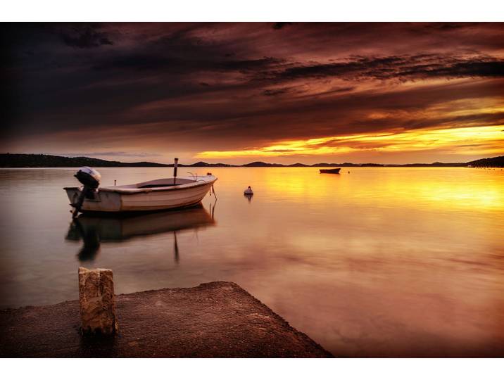 Fototapete PAPERMOON SEE-NATUR LANDSCHAFT MEER SONNENUNTERGANG WOLKEN HIMMEL , bunt, B:5m L:2,8m, Vlies, Tapeten, Fototapete