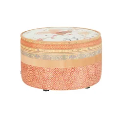 bassetti by SCHRÖNO Pouf aus Velours Tino ¦ orange ¦ Maße (cm): H: 39  Ø: 63.0