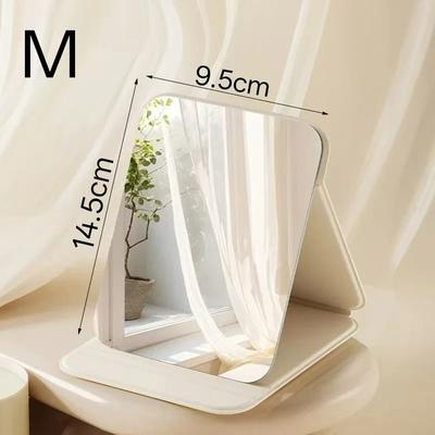Uplift Essentials Portable Compact Folding Desktop Makeup Mirror white M