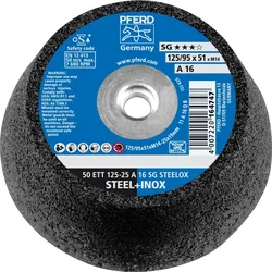 PFERD TOOLS Schleiftopf ETT Leistungslinie SG STEELOX für Stahl/Edelstahl - 63418402